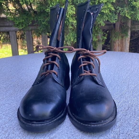 6R (7 Women\'s) NOS US Army Steel Toe Combat Lace up Boots Vintage 80s main image 6